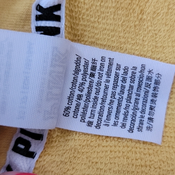 Pink Pullover Quarter Zip Sweater Size X Small Yellow - Picture 7 of 7